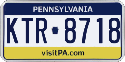 PA license plate KTR8718