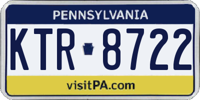 PA license plate KTR8722