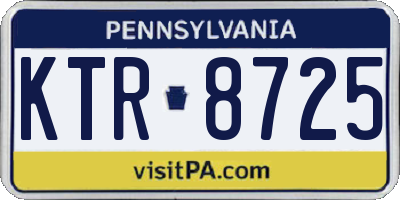 PA license plate KTR8725
