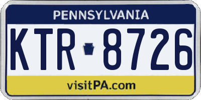PA license plate KTR8726