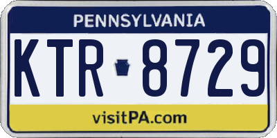 PA license plate KTR8729