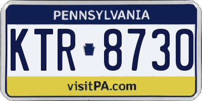 PA license plate KTR8730