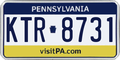 PA license plate KTR8731