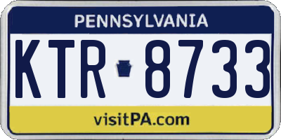 PA license plate KTR8733