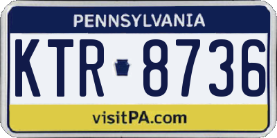 PA license plate KTR8736