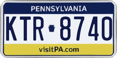 PA license plate KTR8740