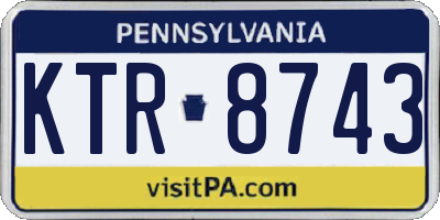 PA license plate KTR8743