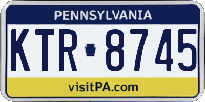 PA license plate KTR8745