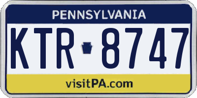 PA license plate KTR8747