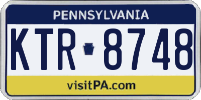 PA license plate KTR8748