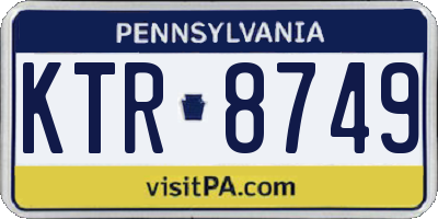 PA license plate KTR8749