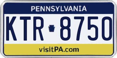 PA license plate KTR8750
