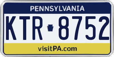 PA license plate KTR8752