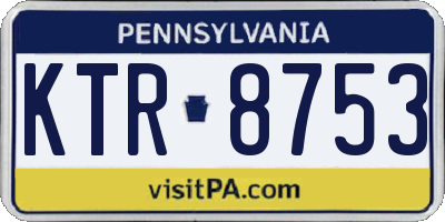 PA license plate KTR8753
