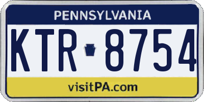 PA license plate KTR8754