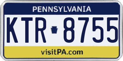 PA license plate KTR8755