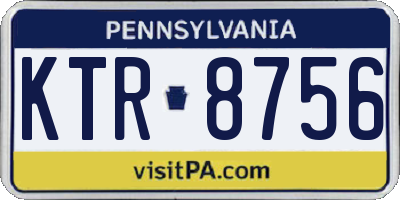 PA license plate KTR8756