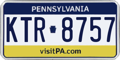 PA license plate KTR8757
