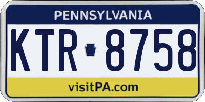 PA license plate KTR8758