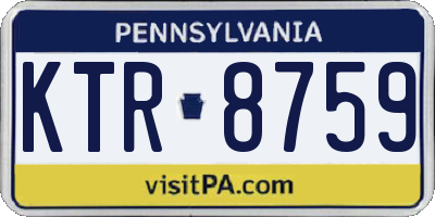 PA license plate KTR8759