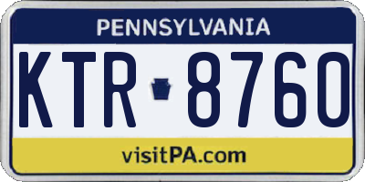 PA license plate KTR8760