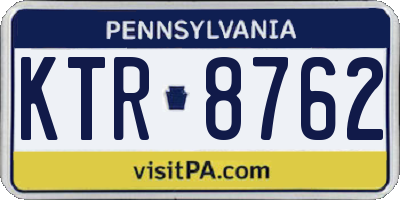 PA license plate KTR8762
