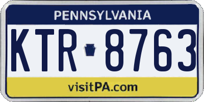 PA license plate KTR8763