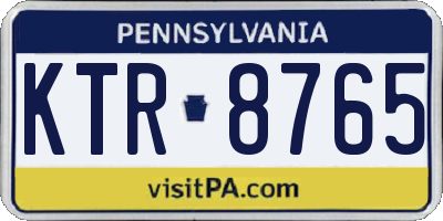 PA license plate KTR8765