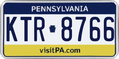 PA license plate KTR8766