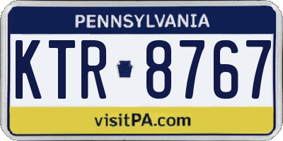PA license plate KTR8767
