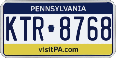 PA license plate KTR8768