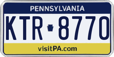 PA license plate KTR8770