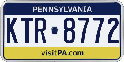 PA license plate KTR8772