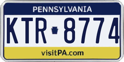 PA license plate KTR8774