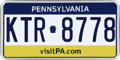 PA license plate KTR8778