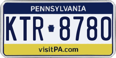PA license plate KTR8780