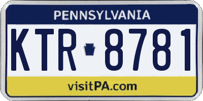 PA license plate KTR8781