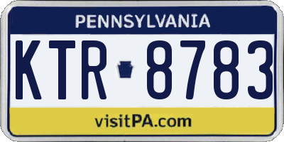 PA license plate KTR8783