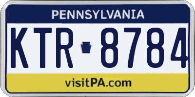 PA license plate KTR8784