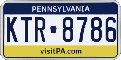 PA license plate KTR8786