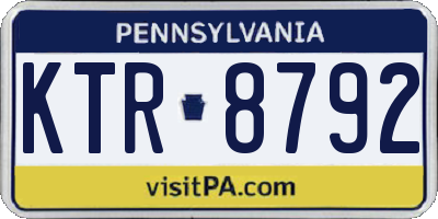 PA license plate KTR8792