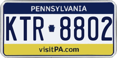 PA license plate KTR8802