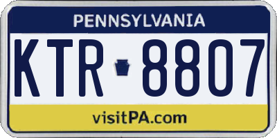 PA license plate KTR8807