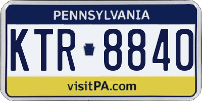 PA license plate KTR8840