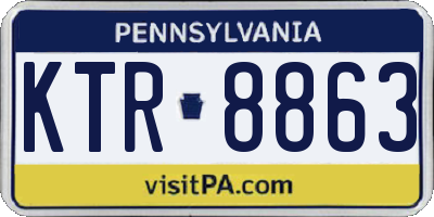 PA license plate KTR8863