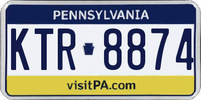 PA license plate KTR8874