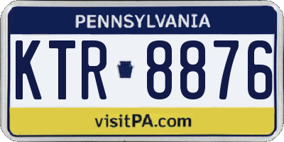 PA license plate KTR8876