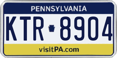 PA license plate KTR8904