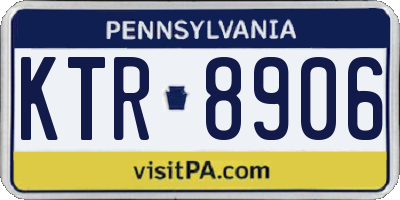 PA license plate KTR8906