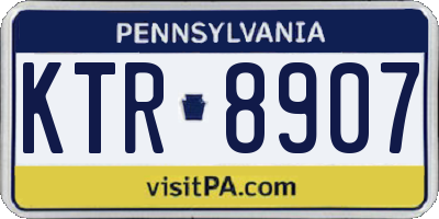 PA license plate KTR8907